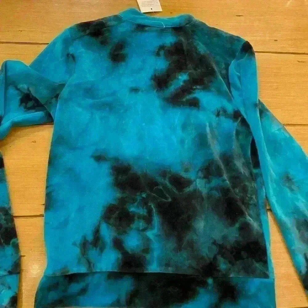Chaser Women's Velour Track Jacket Full Zip Tie Dye Blue S-M NEW - Picture 10 of 12